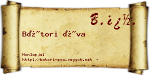 Bátori Éva névjegykártya
