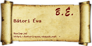 Bátori Éva névjegykártya